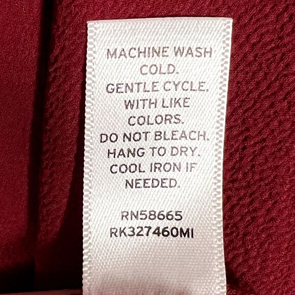 Valette Sz S Burgundy 3/4 Dolman Sleeve Blouse Open Back 3 Straps - Picture 7 of 10